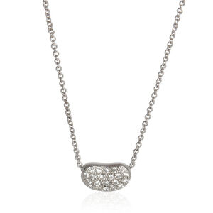 Tiffany & Co. Platinum Diamond Elsa Peretti Bean Pendant